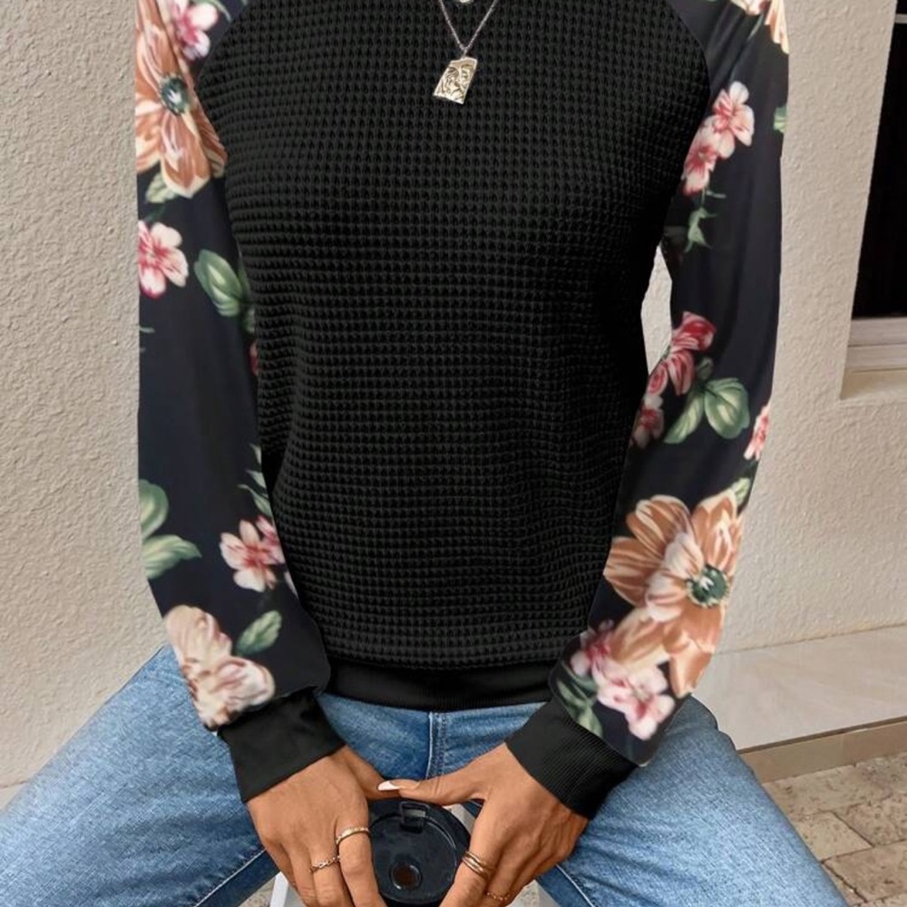 New  long sleeve floral print sleeve top - Picture 6 of 8
